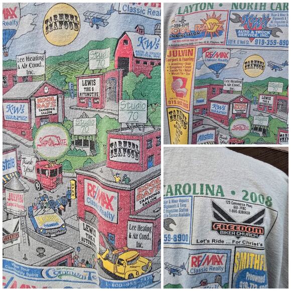 Clayton, NC Tee Size XL Light Sage Green Short Sleeve Tshirt Graphic Print - Picture 6 of 9